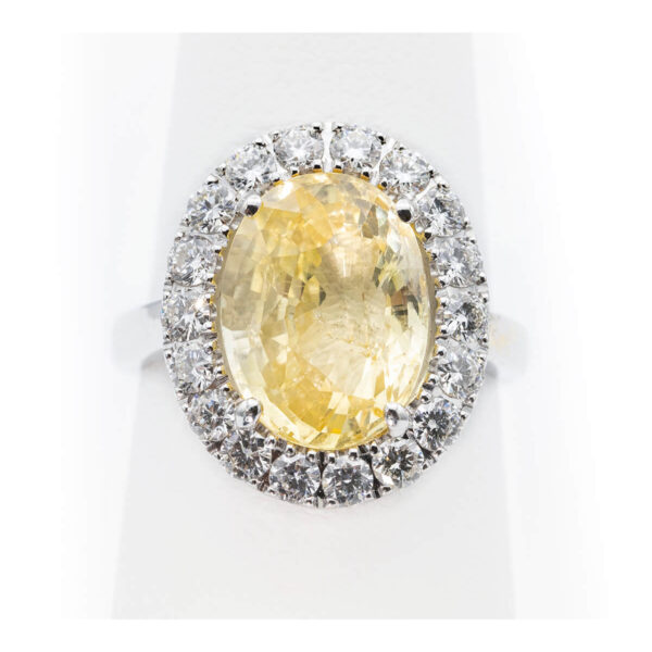 Yellow Sapphire & Diamond Ring