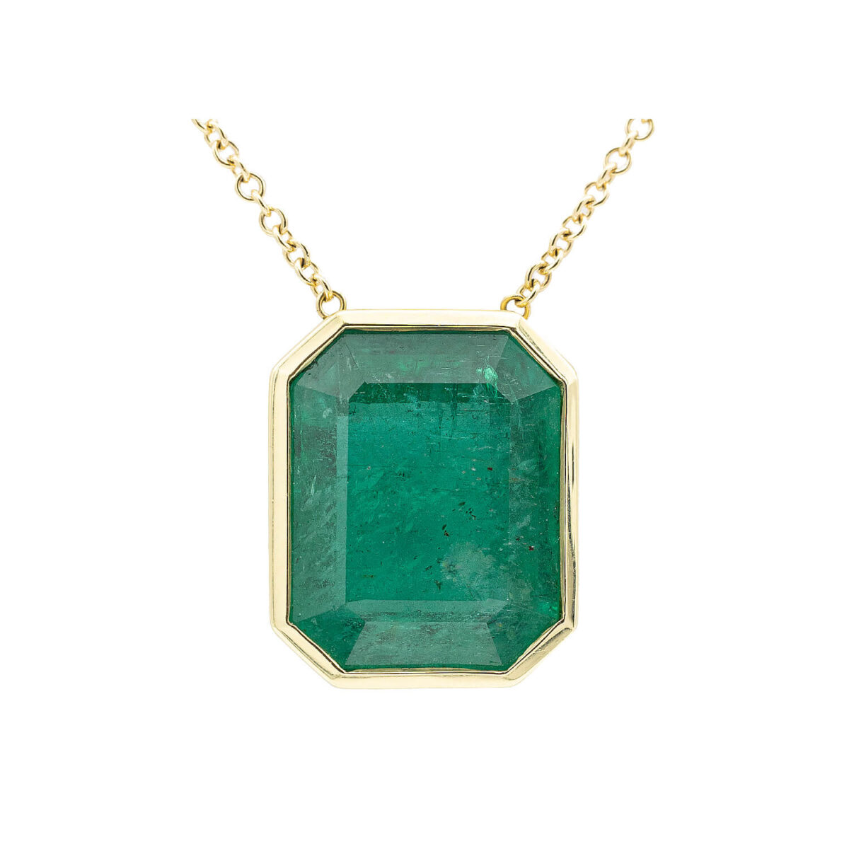 13.71 Carat Emerald Pendant Necklace
