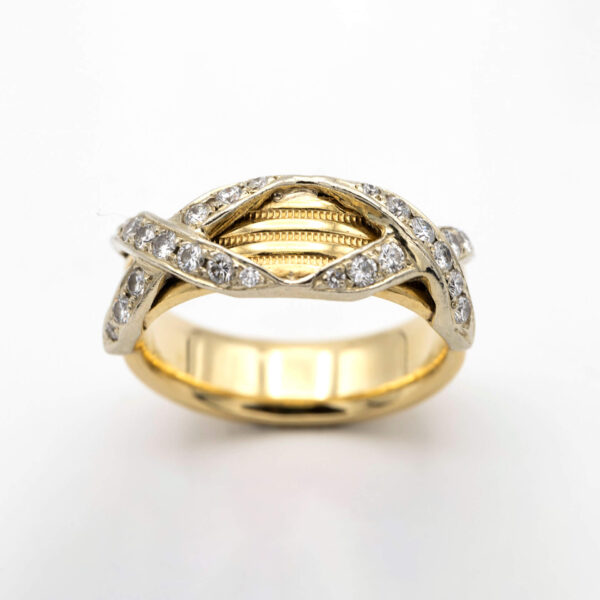 14KT Yellow & White Gold with Diamonds Band