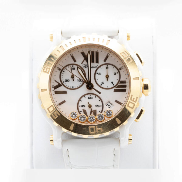 18KT Rose Gold Chopard Happy Sport Diamond Watch