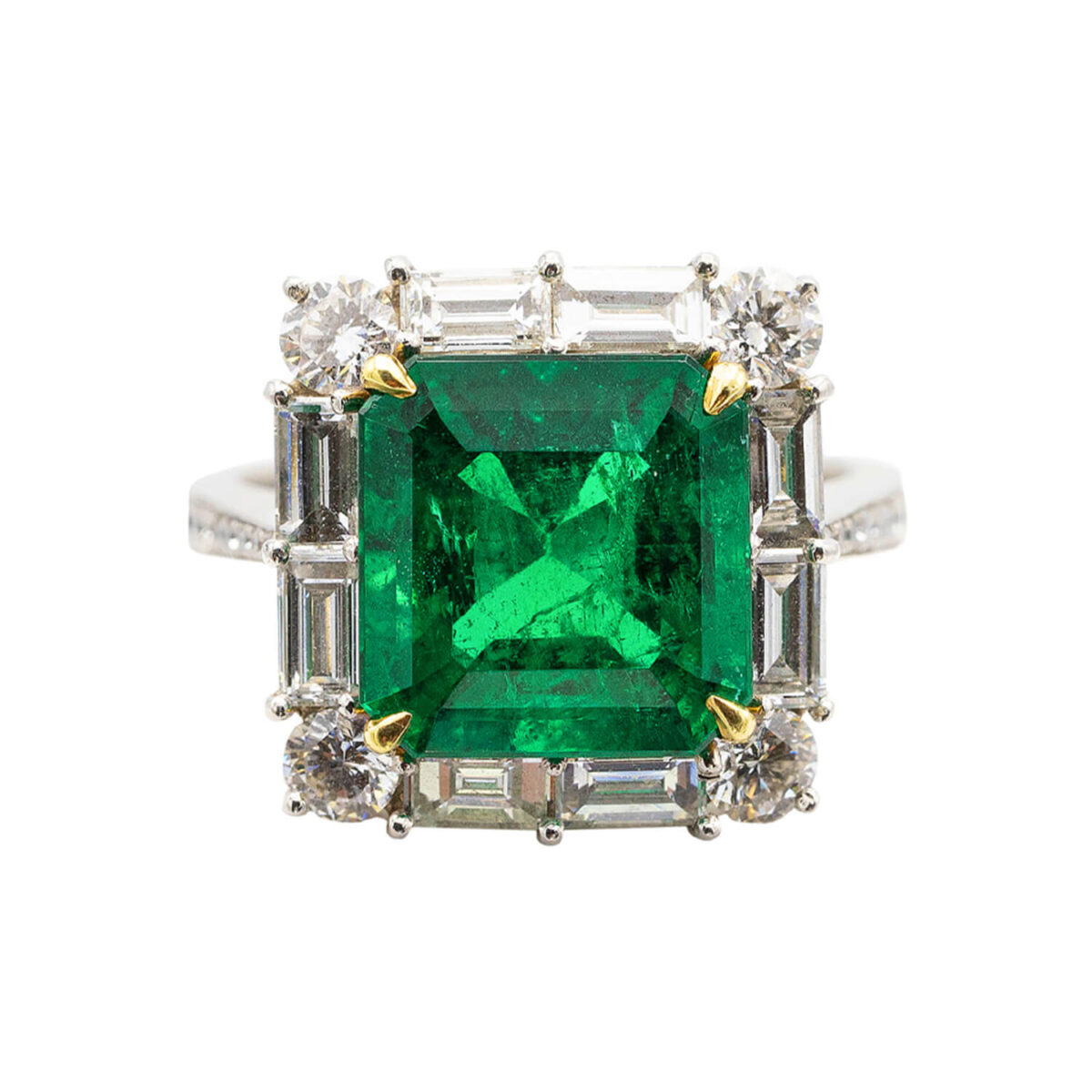 4.93 Carat Emerald & Diamond Ring