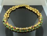 18KT YG Sapphire, Emerald, Ruby & Diamond Necklace - Image 3