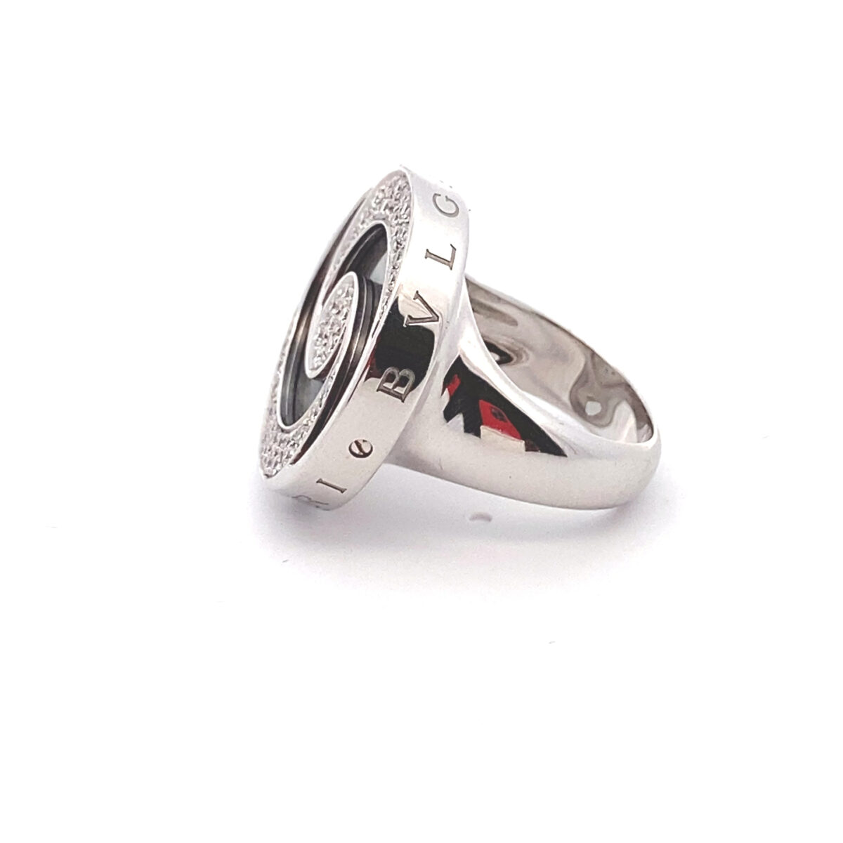 Bvlgari 18 Karat White Gold Diamond Spin Ring - Image 3