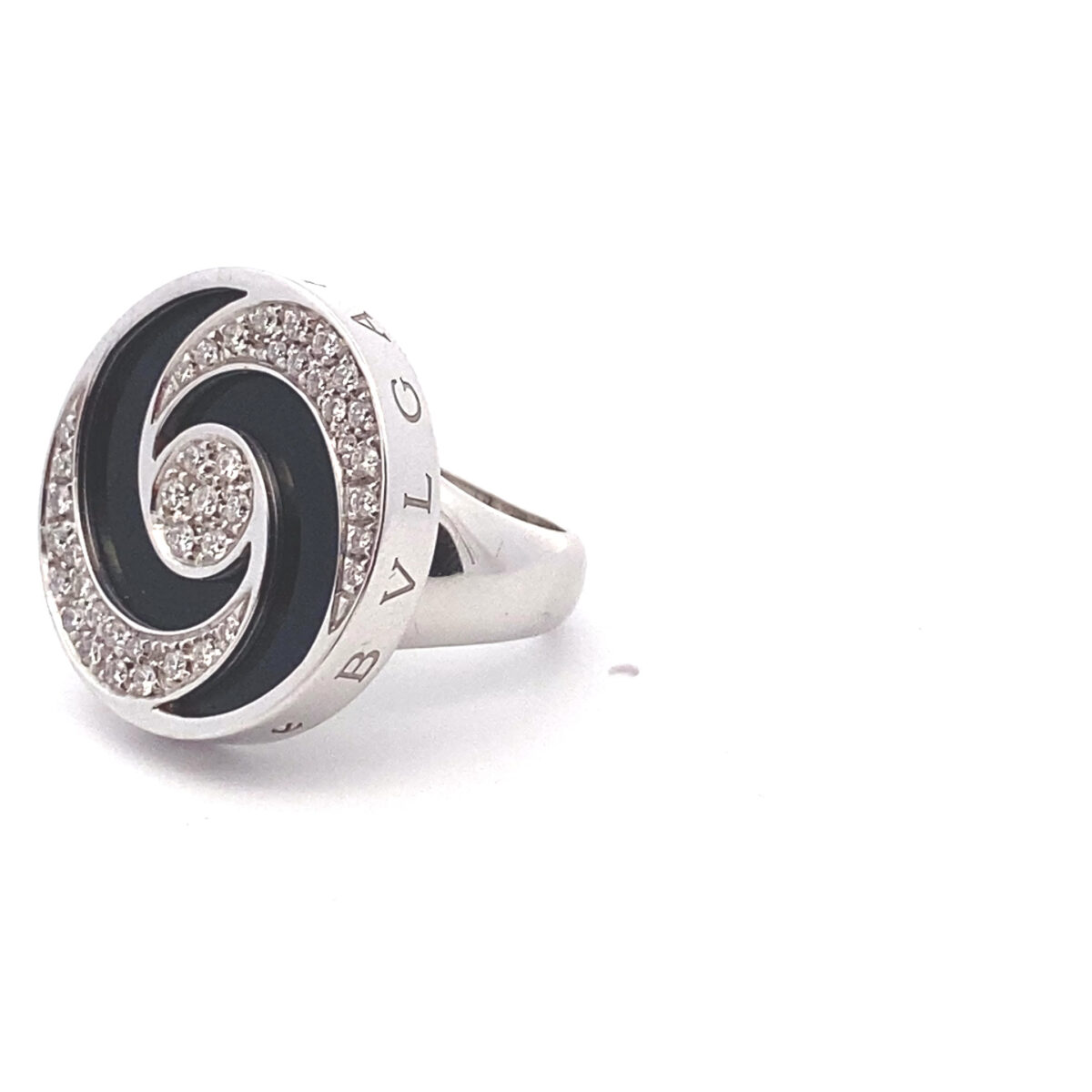 Bvlgari 18 Karat White Gold Diamond Spin Ring - Image 2