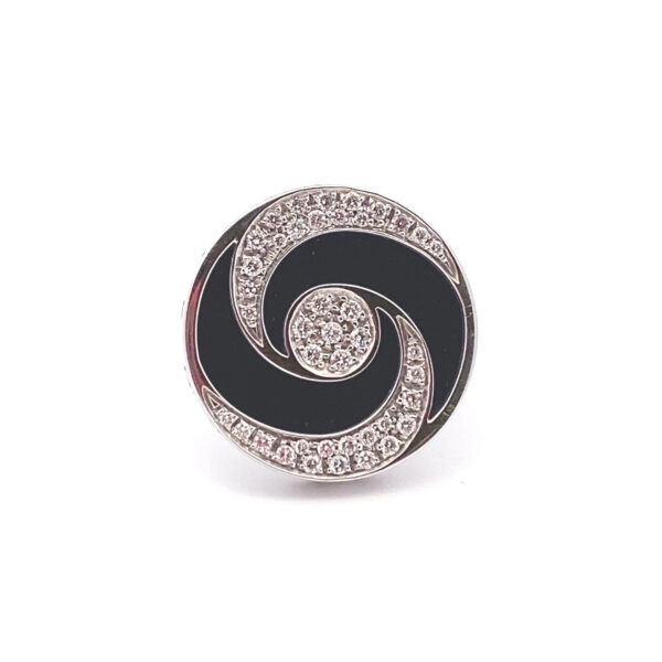 Bvlgari 18 Karat White Gold Diamond Spin Ring